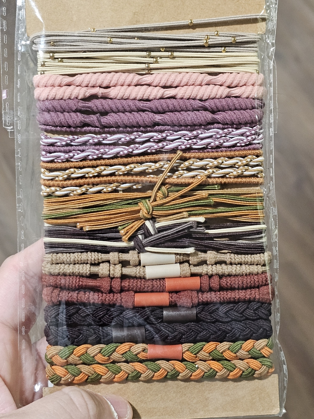 Assorted Neutral & Autumn Hair Tie Set - Multipack Elastic Bands